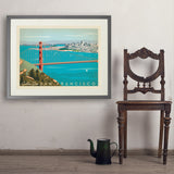San Francisco: Golden Gate Bridge-Horizontal - Art Print, 24x32 / Standard / Gray