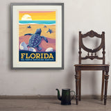 Florida: Sea Turtle Hatchling Habitats - Art Print, 24x32 / Standard / Gray