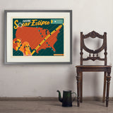 2024 Total Solar Eclipse Map - Art Print, 24x32 / Standard / Gray
