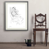 Fashion Sketch: Elegance - Art Print, 24x32 / Standard / Gray