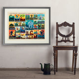 Mythical Creatures From Around The World Collage - Art Print, 24x32 / Standard / Gray