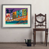 Memphis, TN: Picture Letters - Art Print, 24x32 / Standard / Gray