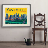 Nashville Sunset Skyline (Horizontal) - Art Print, 24x32 / Standard / Gray