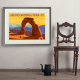Arches National Park: Delicate Arch Sunset (Horizontal) - Art Print, 24x32 / Standard / Gray