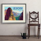 Zion National Park: Ascent To Angels Landing (Horizontal) - Art Print, 24x32 / Standard / Gray