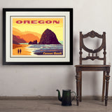 Oregon Coast: Cannon Beach - Art Print, 24x32 / Deluxe / Black