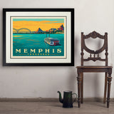 Memphis, TN: River View (Horizontal) - Art Print, 24x32 / Deluxe / Black