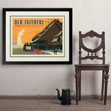 Yellowstone National Park: Old Faithful Inn - Art Print, 24x32 / Deluxe / Black