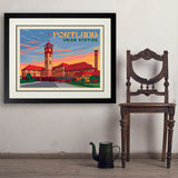 Portland, Oregon: Union Station - Art Print, 24x32 / Deluxe / Black