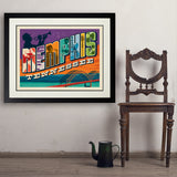 Memphis, TN: Picture Letters - Art Print, 24x32 / Deluxe / Black