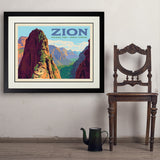 Zion National Park: Ascent To Angels Landing (Horizontal) - Art Print, 24x32 / Deluxe / Black