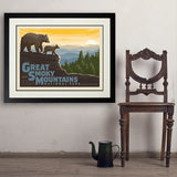 Great Smoky Mountains Horizontal Print - Art Print, 24x32 / Deluxe / Black