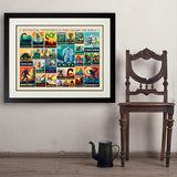 Mythical Creatures From Around The World Collage - Art Print, 24x32 / Deluxe / Black