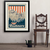 250th Anniversary USA: Mount Rushmore - Art Print, 24x32 / Deluxe / Black