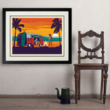 West Coast Surf Van - Art Print, 24x32 / Deluxe / Black