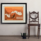 Map of Grand Canyon National Park - Art Print, 24x32 / Deluxe / Black