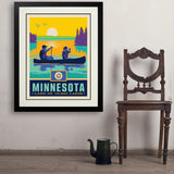 Minnesota State Pride (Old Flag) - Art Print, 24x32 / Deluxe / Black
