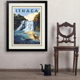 Ithaca, New York - Art Print, 24x32 / Deluxe / Black