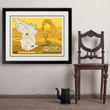 Map of Arches National Park - Art Print, 24x32 / Deluxe / Black
