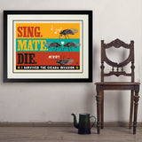 Cicada Invasion: Sing. Mate. Die. (Horizontal) - Art Print, 24x32 / Deluxe / Black