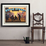 Memphis, TN: Beale Street Sunset - Art Print, 24x32 / Deluxe / Black