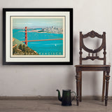San Francisco: Golden Gate Bridge-Horizontal - Art Print, 24x32 / Deluxe / Black