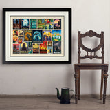 Literary Classics Collage (Horizontal) - Art Print, 24x32 / Deluxe / Black