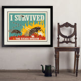 Cicada Invasion: I Survived (Horizontal) - Art Print, 24x32 / Deluxe / Black