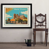 France: Paris, Notre Dame, Horizontal - Art Print, 24x32 / Deluxe / Black