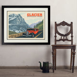 Glacier National Park: Going To The Sun Road (Horizontal) - Art Print, 24x32 / Deluxe / Black