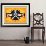 Music City: Vinyl Record (Horizontal) - Art Print, 24x32 / Deluxe / Black