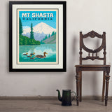Mount Shasta, California - Art Print, 24x32 / Deluxe / Black