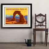 Arches National Park: Delicate Arch Sunset (Horizontal) - Art Print, 24x32 / Deluxe / Black