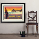 Huntington Beach, California - Art Print, 24x32 / Deluxe / Black
