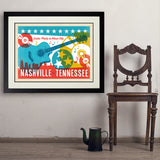 Lookin' Pretty In Music City (Horizontal) - Art Print, 24x32 / Deluxe / Black