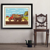 Vintage Apple Truck - Art Print, 24x32 / Deluxe / Black