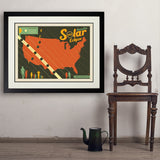 Annular Solar Eclipse 2023 Map - Art Print, 24x32 / Deluxe / Black