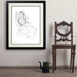 Fashion Sketch: Elegance - Art Print, 24x32 / Deluxe / Black