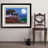 Christmas In The Smokies - Art Print, 24x32 / Deluxe / Black