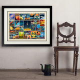Space Travel Collage (Horizontal) - Art Print, 24x32 / Deluxe / Black