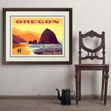 Oregon Coast: Cannon Beach - Art Print, 24x32 / Deluxe / Brown
