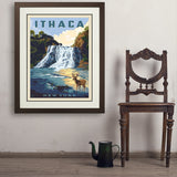 Ithaca, New York - Art Print, 24x32 / Deluxe / Brown