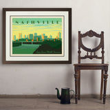 Nashville Skyline: Horizontal - Art Print, 24x32 / Deluxe / Brown