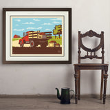 Vintage Apple Truck - Art Print, 24x32 / Deluxe / Brown