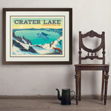 Crater Lake National Park: Winter Fox (Horizontal) - Art Print, 24x32 / Deluxe / Brown