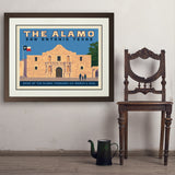 San Antonio, TX: The Alamo (Horizontal) - Art Print, 24x32 / Deluxe / Brown
