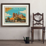 France: Paris, Notre Dame, Horizontal - Art Print, 24x32 / Deluxe / Brown