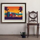 West Coast Surf Van - Art Print, 24x32 / Deluxe / Brown