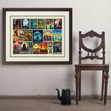 Literary Classics Collage (Horizontal) - Art Print, 24x32 / Deluxe / Brown