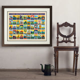 50-State Multi-Image Design - Art Print, 24x32 / Deluxe / Brown